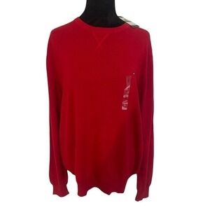 Tommy Hilfiger Mens Red Premium Cotton Crewneck Sweater 78E1856 611 Large NWT